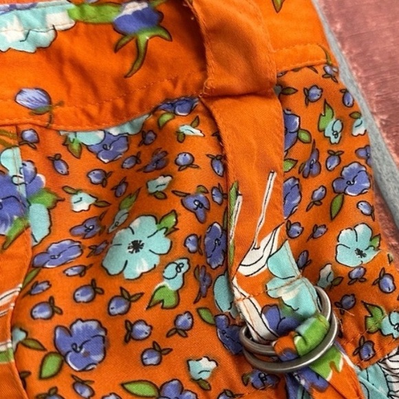 Elevenses by Anthropologie Poppy Floral Orange and Blue A-Line Skirt - Picture 4 of 6